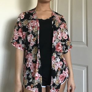 Charlotte Russe Flower Print Kimono
